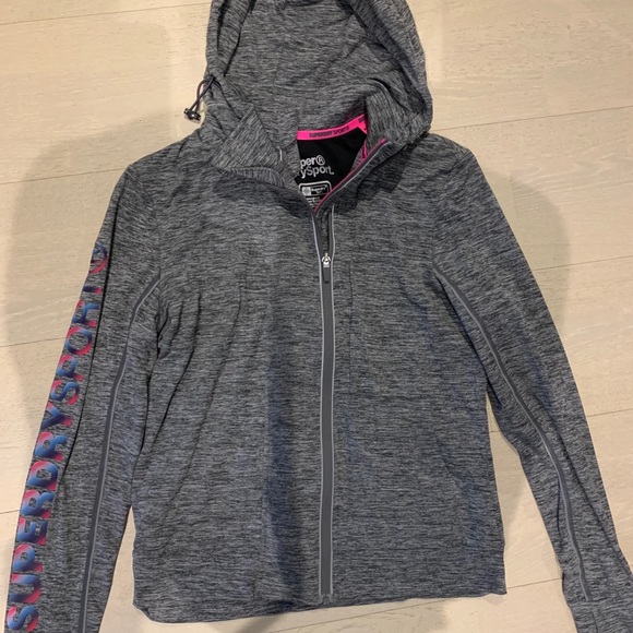 Superdry grey zip up hoodie jacket women’s - Picture 2 of 5